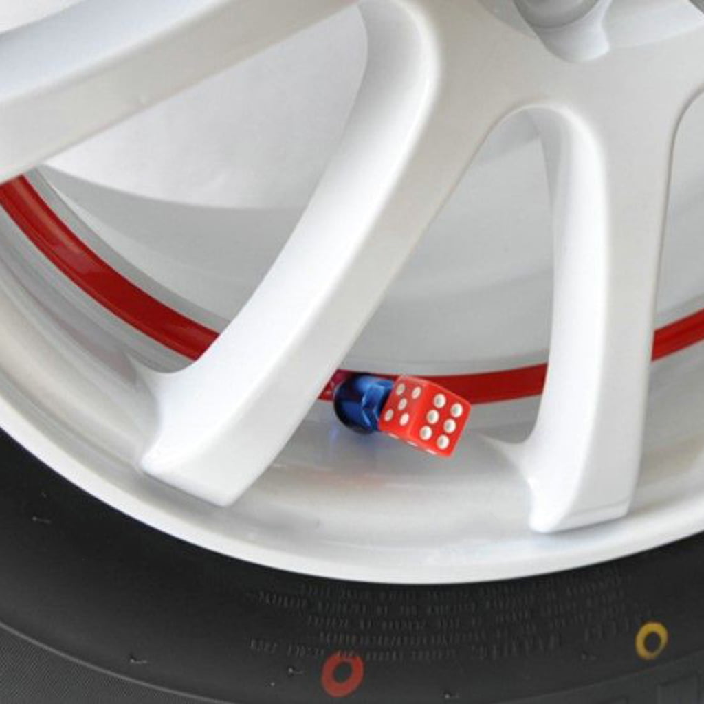 4pcs Dice Shape Car Truck Wheel Tire Air Valve Stem Cover Dust Cap