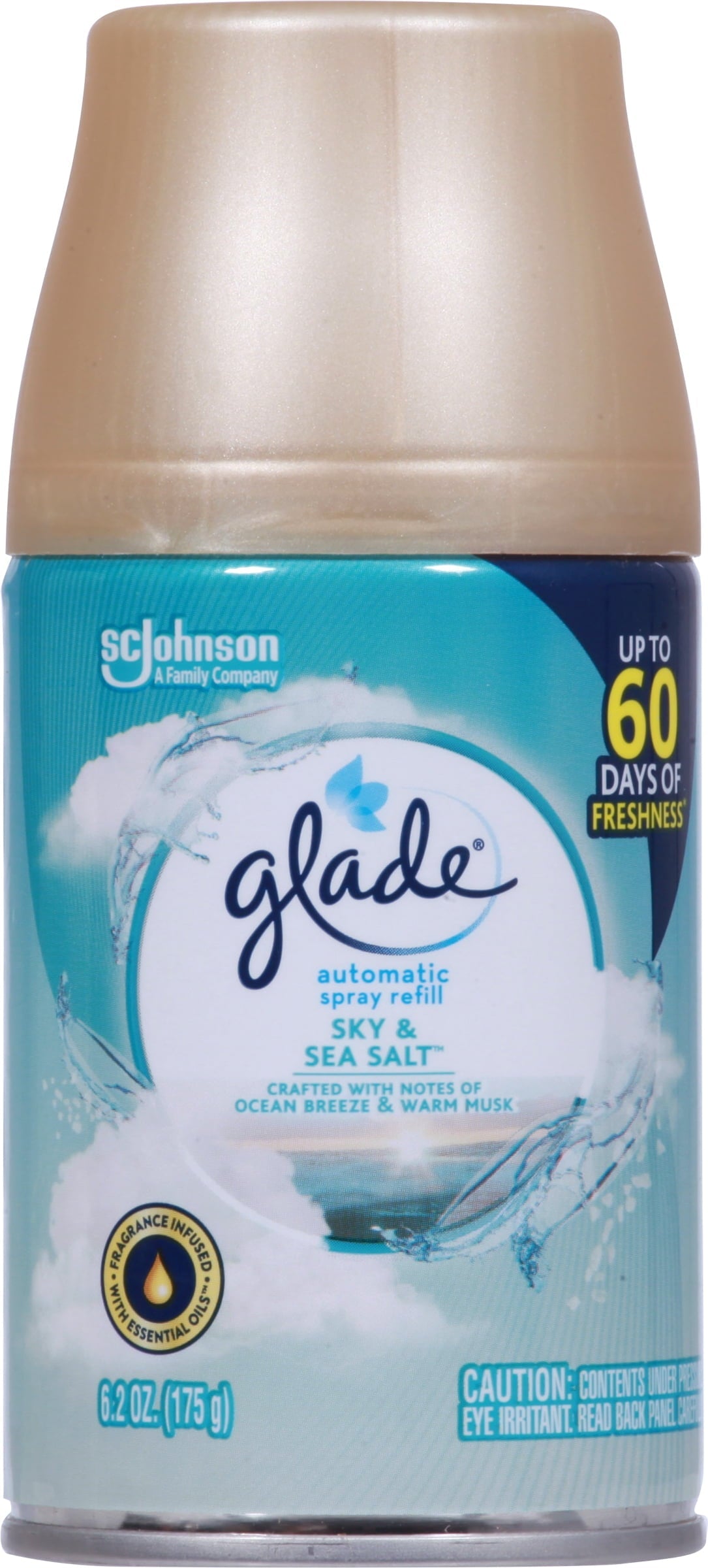 Glade Automatic Spray Refill, Air Freshener for Home and Bathroom, Sky & Sea Salt, 6.2 Oz