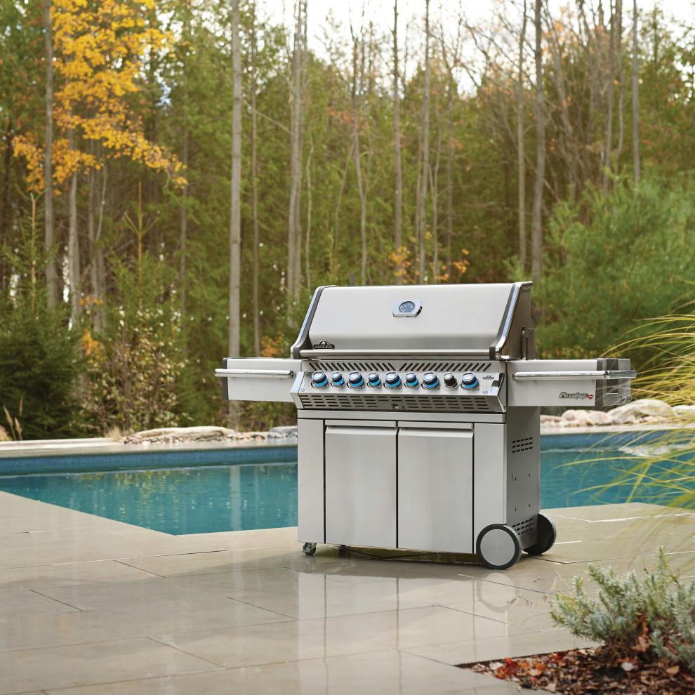 Napoleon Prestige Pro 665 Natural Gas Grill With Infrared Rear Burner And Infrared Side Burner