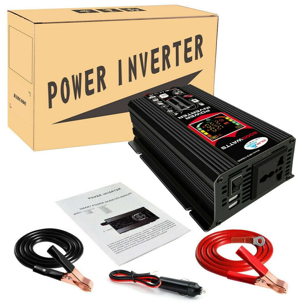 DFITO 6000W Power Inverters,6000W Car Power Inverter, 12v to 110v AC Converter with 1 AC Outlets 4.2A Dual USB Inverter and 1 Car Cigarette Lighter for Truck/RV Power Converter