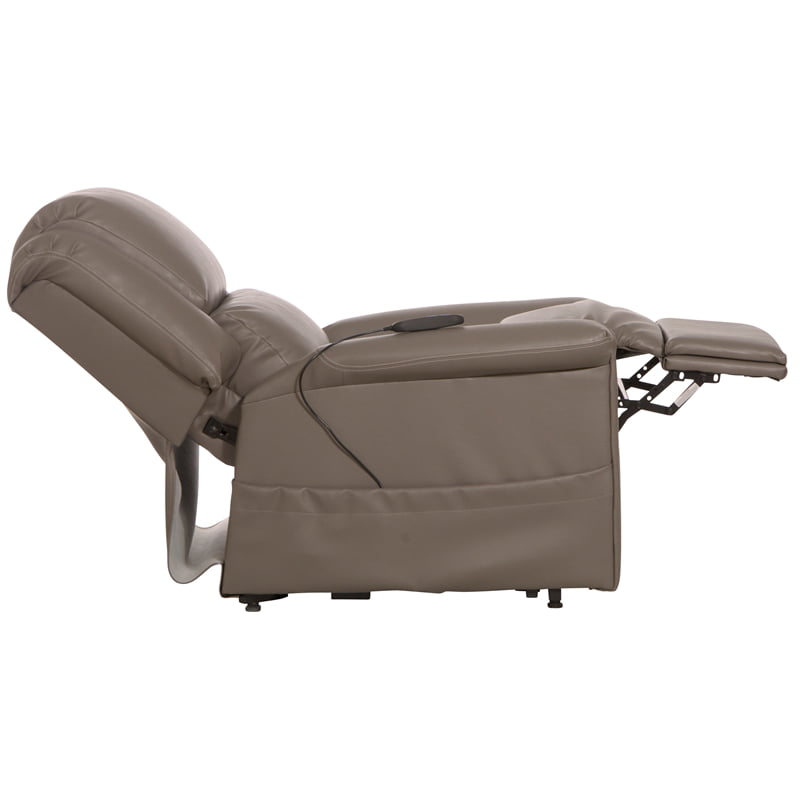 Catnapper Hewitt Power Lift Lay-Flat Recliner with Gray Disinfectable PU Fabric