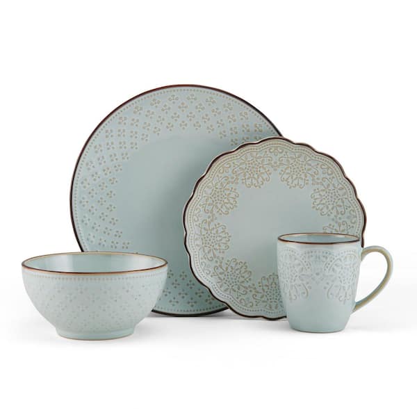 16-Piece Joanne White Stoneware Dinnerware Set (Service For 4)