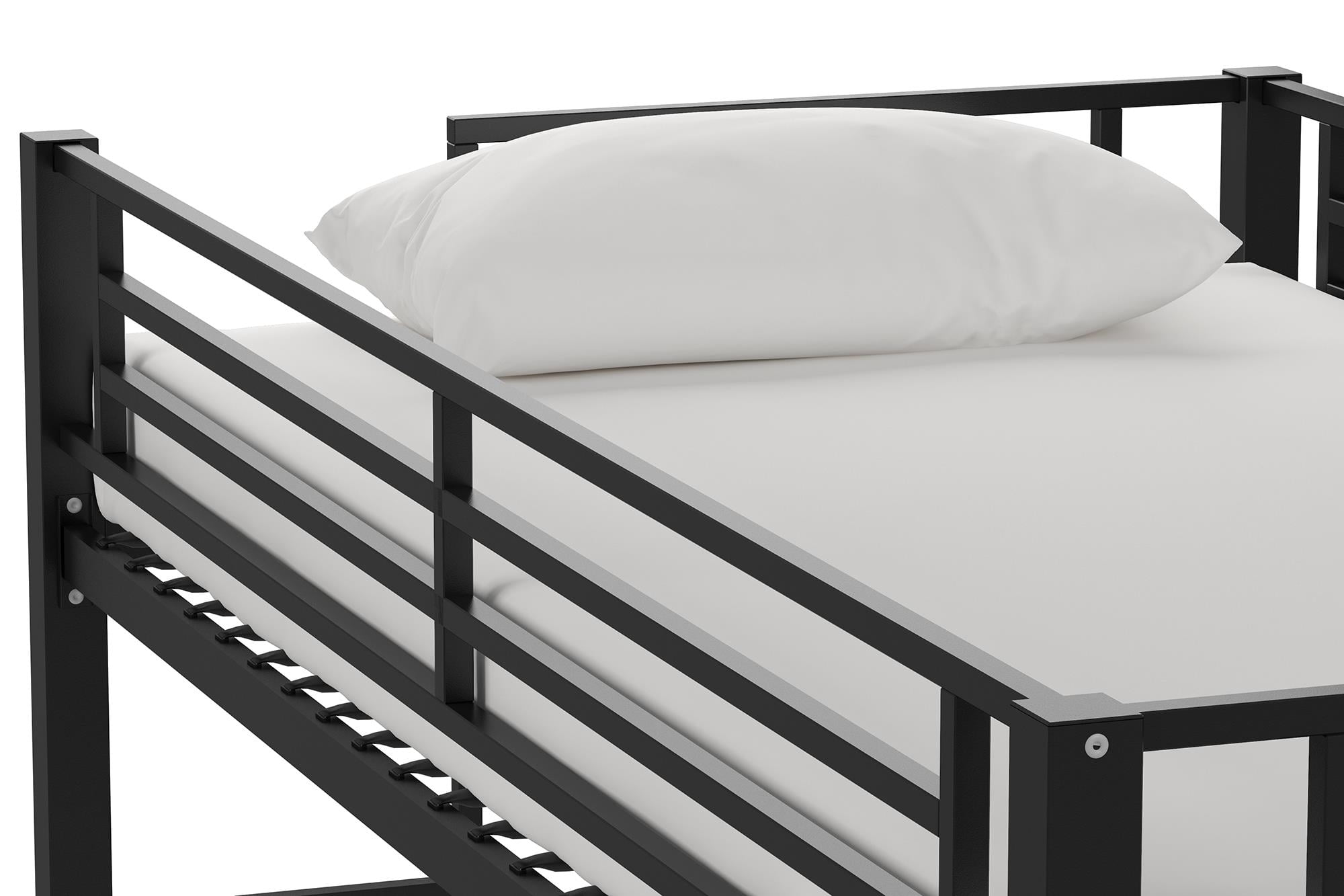 Your Zone Brittain Twin Metal Loft Bed, Black