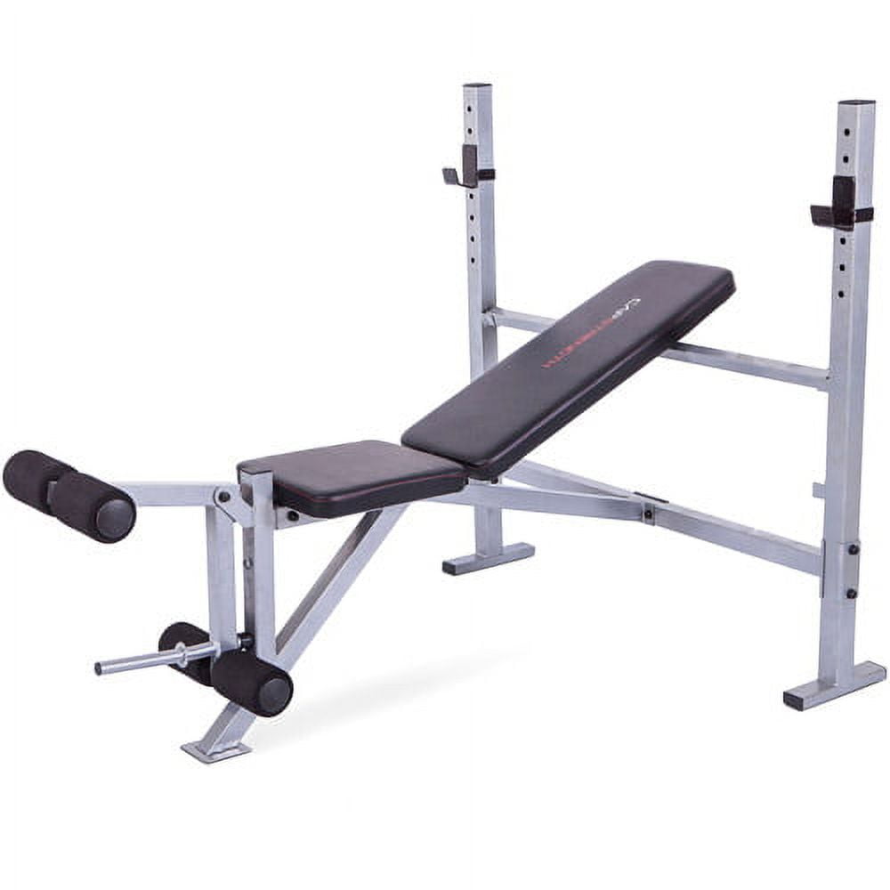 CAP Strength Deluxe Mid-Width Weight Bench with Leg Attachment (500lb Capacity), Black and Gray