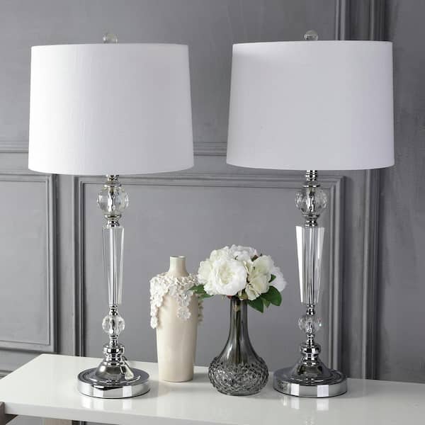 Emma 29.5 in. Clear Crystal Table Lamp (Set of 2)