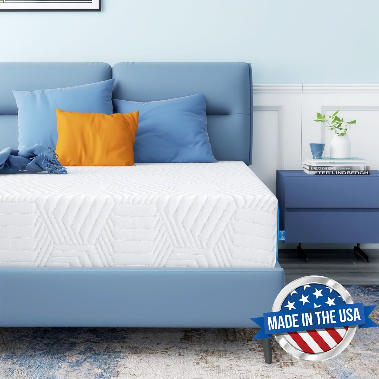 Mattress Bed in a Box, Memory Foam Mattress infused with Green Tea and Cooling Gel,12 inches, Made in USA