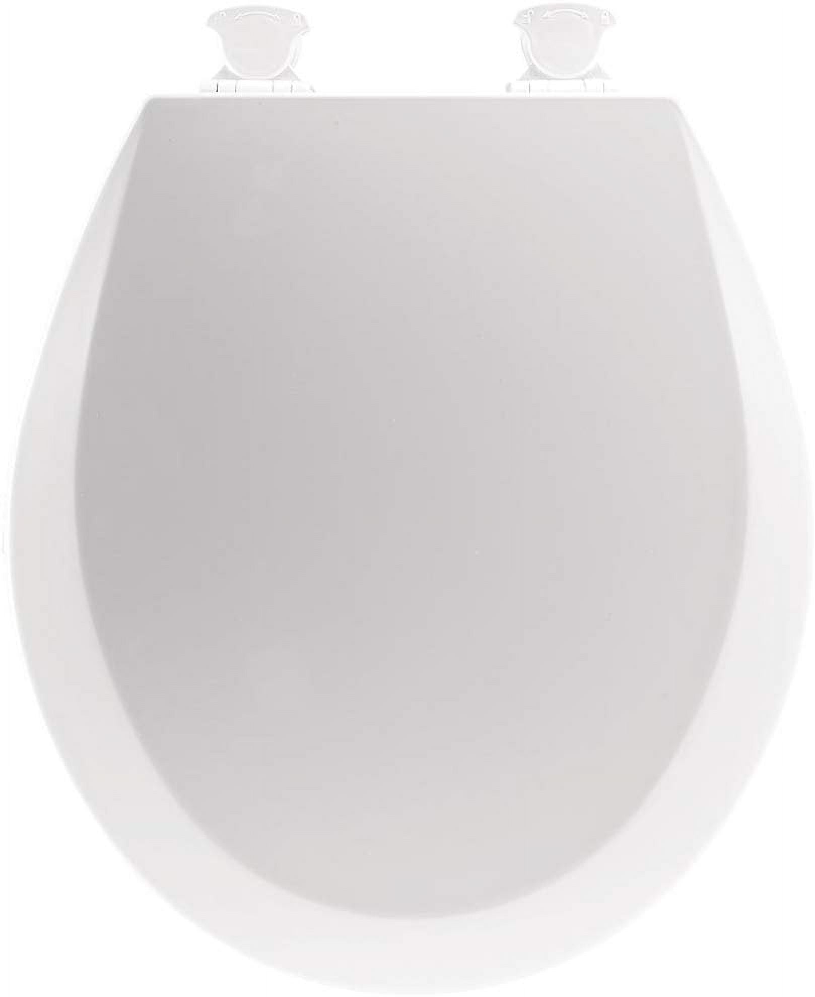 MAYFAIR 8440EC 000 Open Front Toilet Seat will Never Loosen and Easily Remove, ROUND, Durable Enameled Wood, White