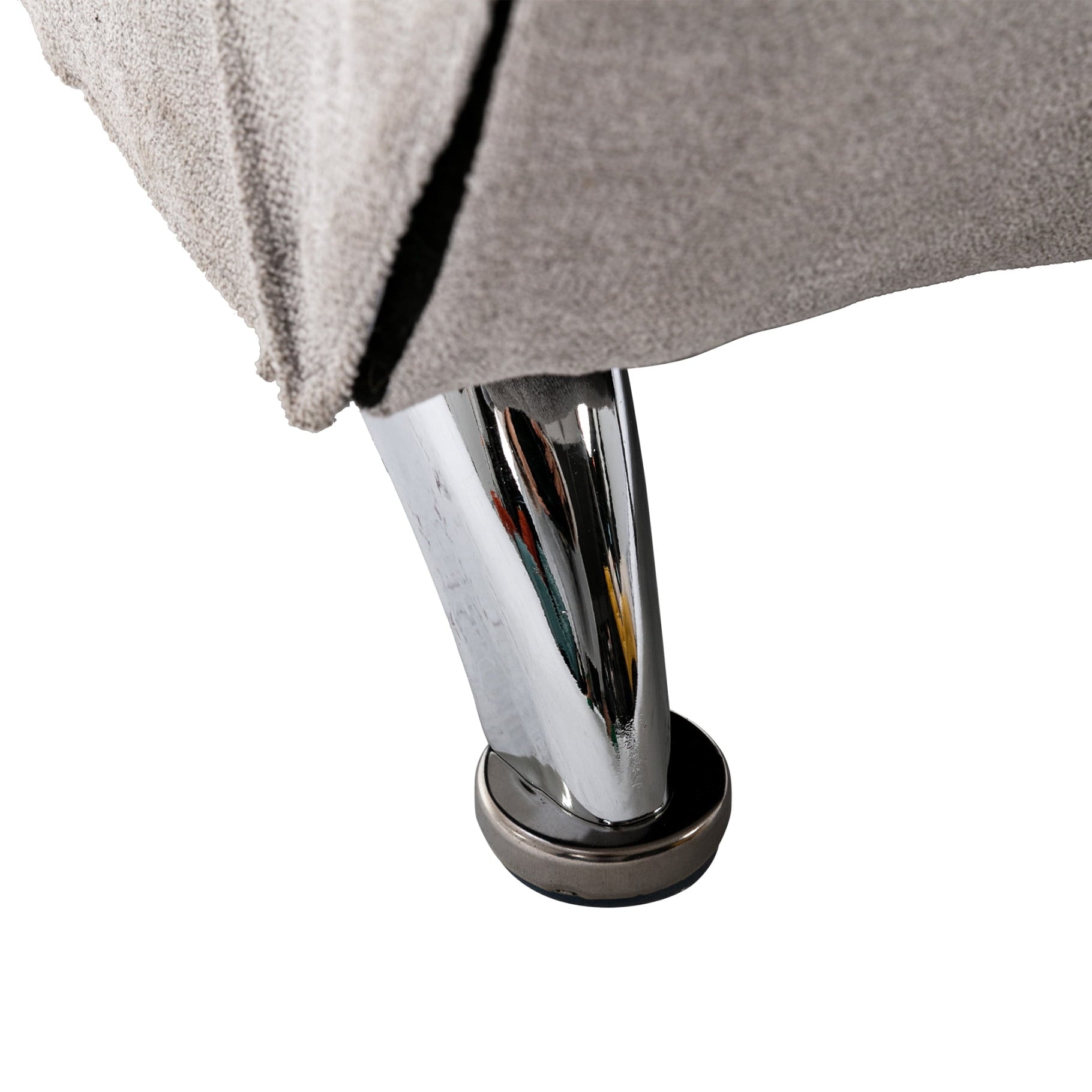 Power Massage Chaise Lounge Chair with 140° Backrest and Side Pocket, Long Lounger Armless Upholstered Chaise with Metal Legs for Office Living Room, Light Grey