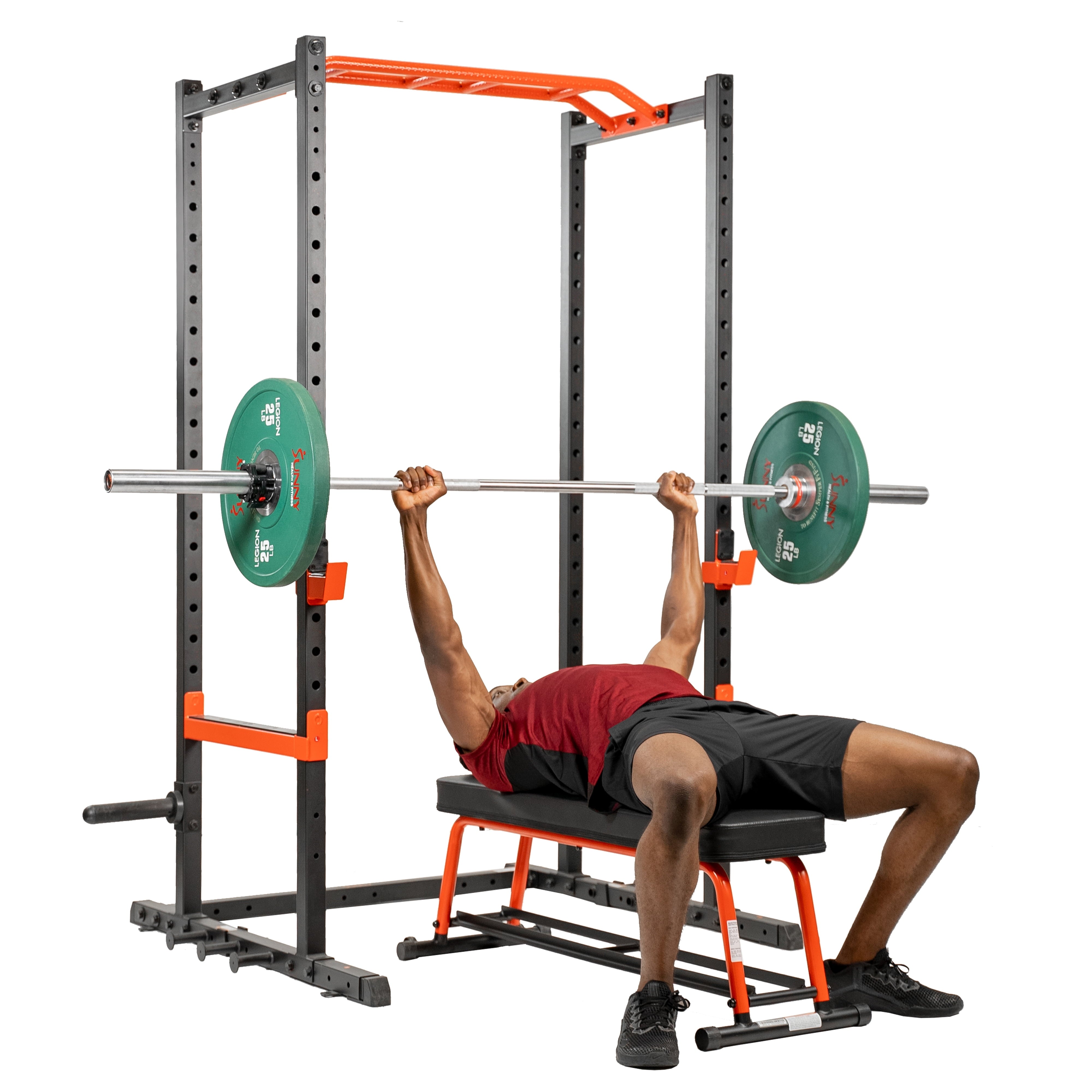 Sunny Health & Fitness Power Zone Power Rack, Home Gym Station Power Cage, Strength Exercise Equipment, SF-XF9925