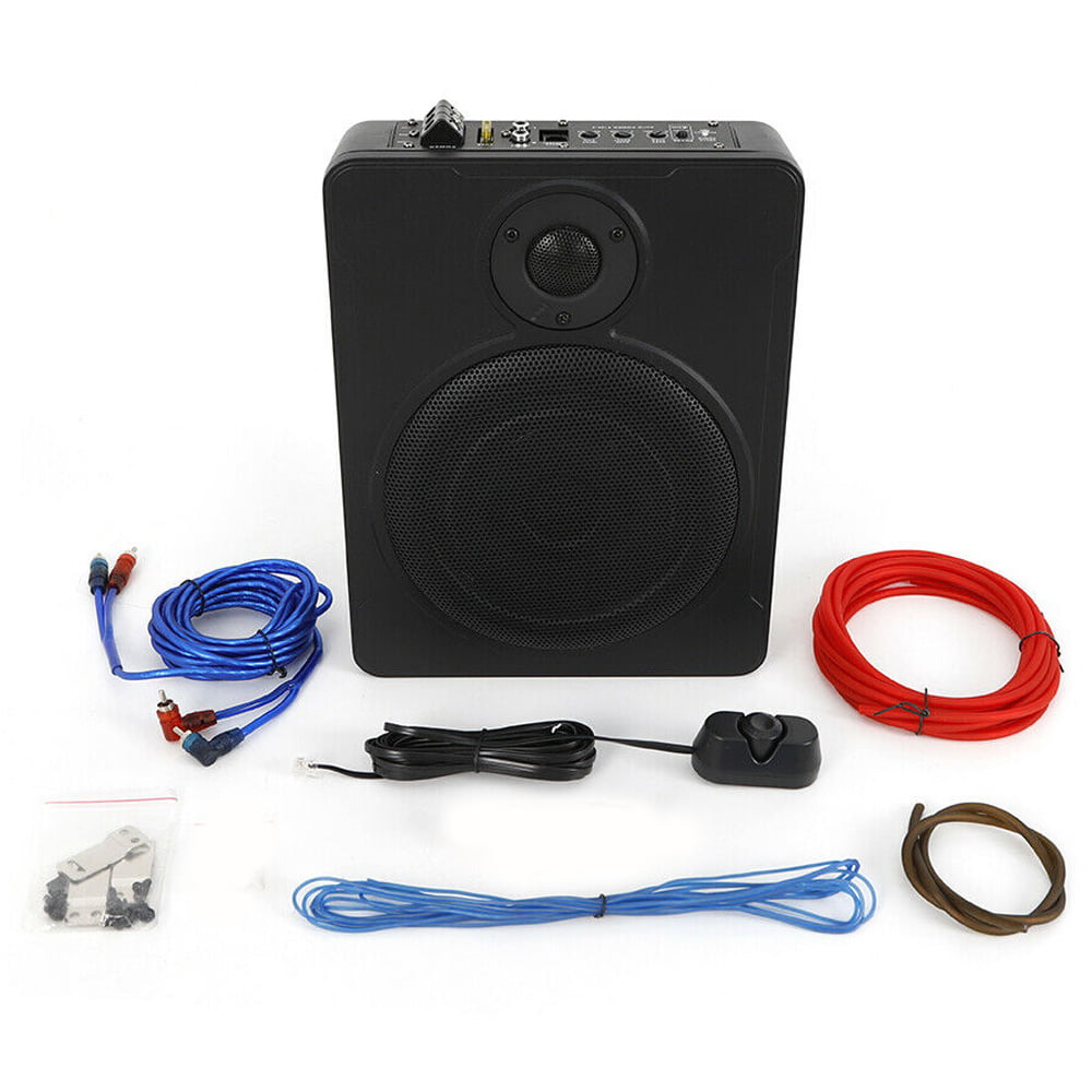 8'' Under-Seat Active Car Subwoofer Audio Speaker Bass Amp Sub Box Slim 600W Subwoofer Sub Audio Amplifier 600W
