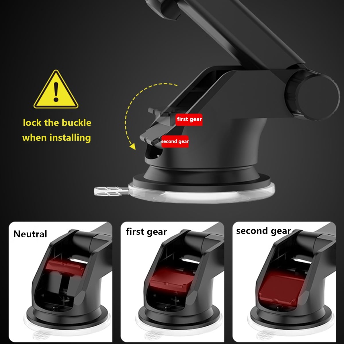 Byseng Phone Mount for Car, Cell Phone Holder for Car Dashboard Windshield and Car Vent 3 in 1, Car Phone Holder Mount for iPhone 14 13 12 Pro Max Samsung All Cell Phones