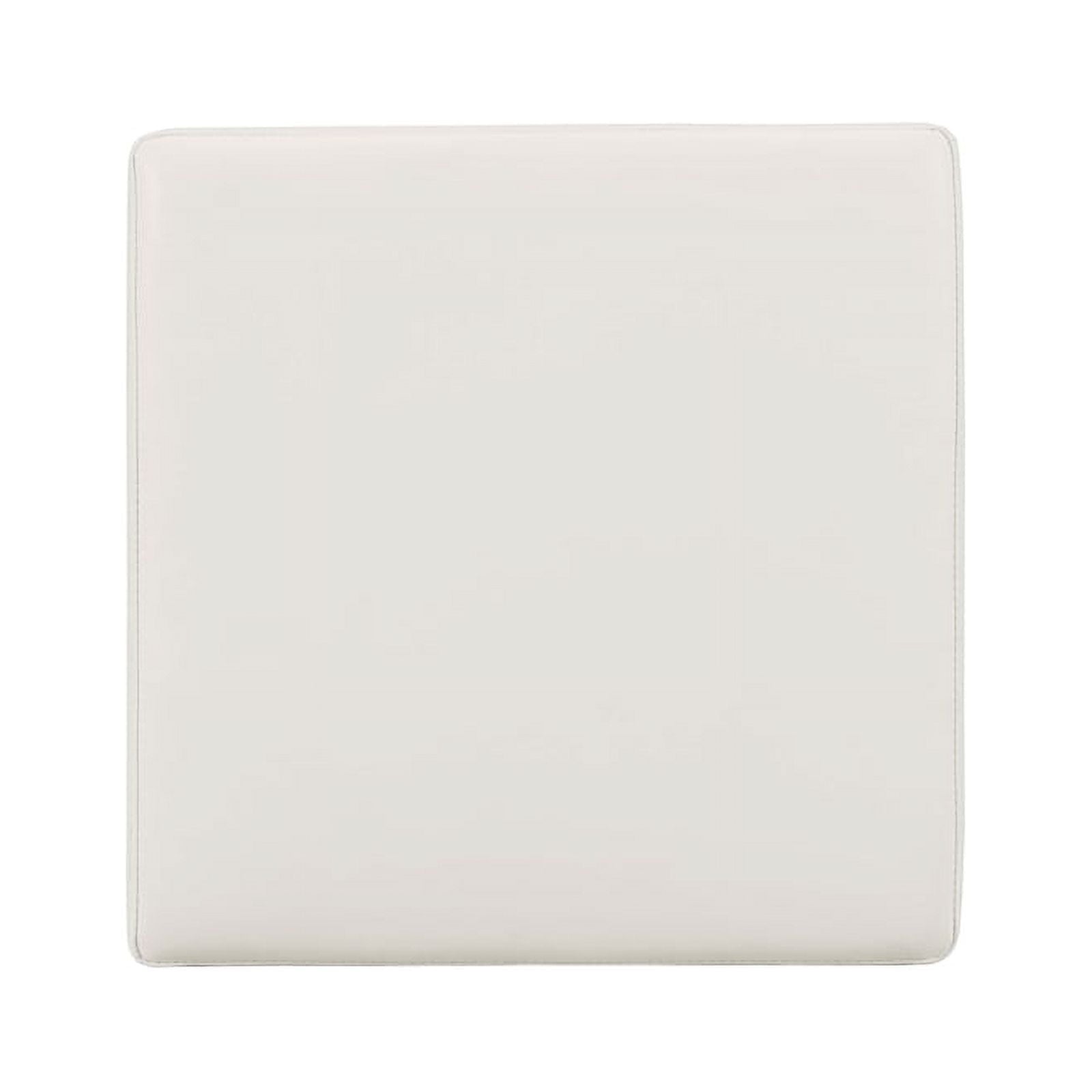 Linon Hawn Square Wood Upholstered Ottoman in White