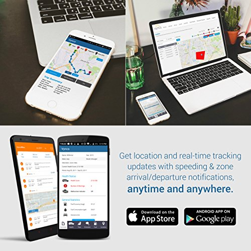 GPS Tracker Vyncs No Monthly Fee OBD, Real Time 3G Car GPS Tracking Trips Free 1