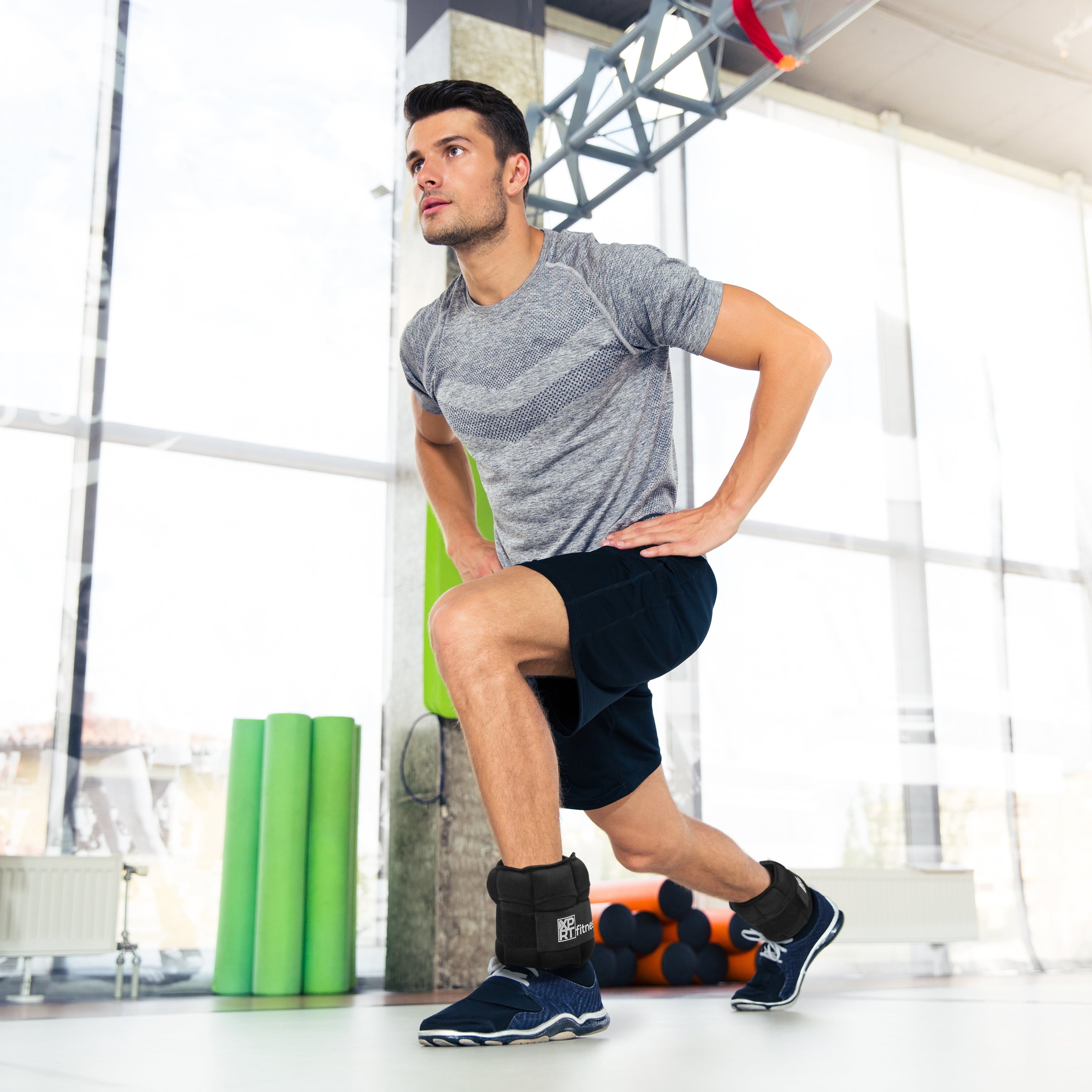 XPRT Fitness 10 lbs Adjustable Ankle Weights for Women and Men, for Exercise, Walking, Jogging, 1-5lbs removable weights each, set of 2