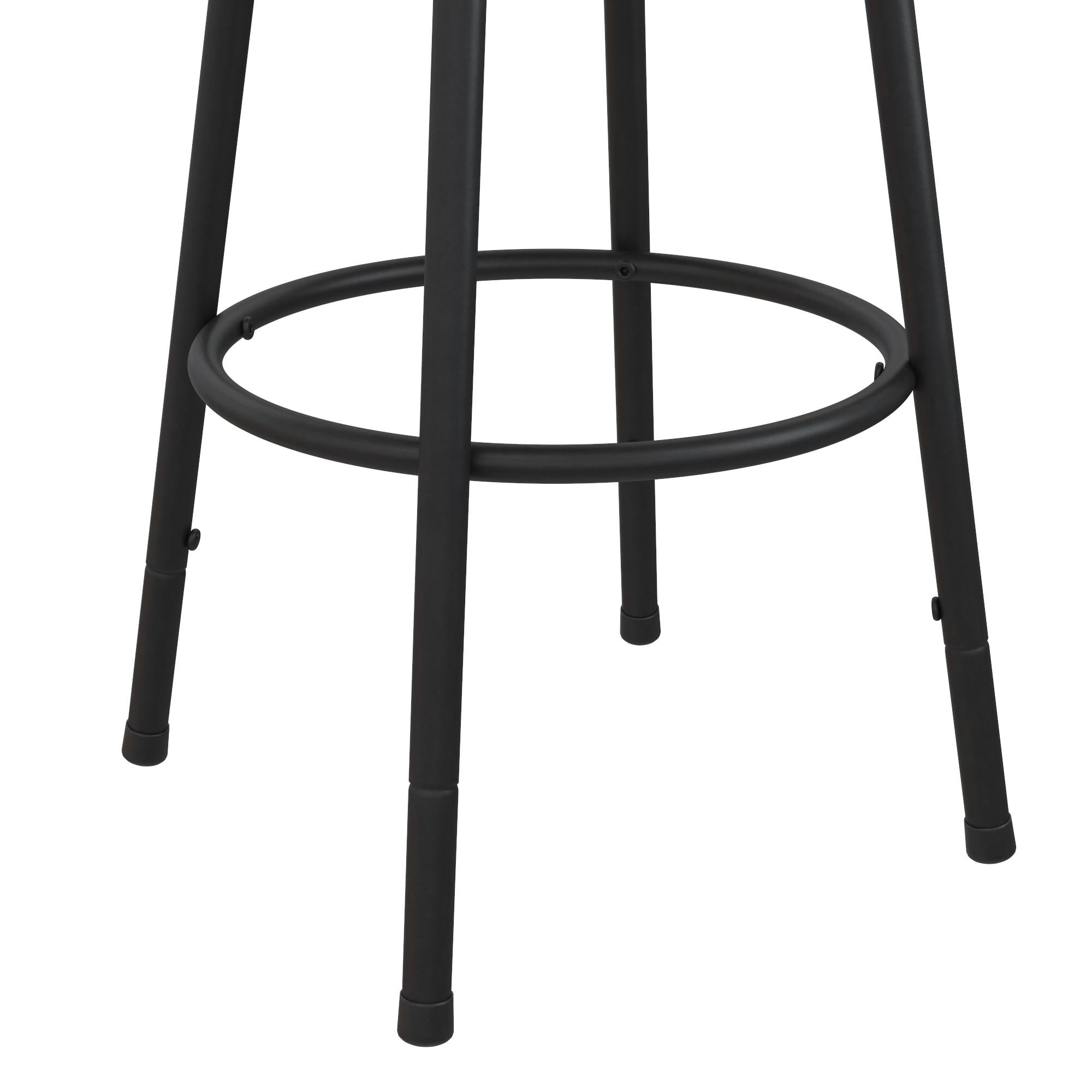 DHP Arcadio Adjustable Swivel Barstool, Tan Microfiber, Set of 3