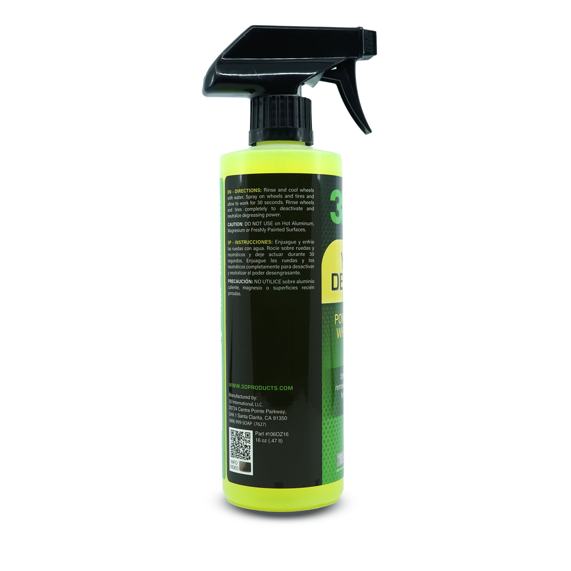 3D Yellow Degreaser - Wheel & Tire Cleaner - All in One Wheel & Tire Car Wash Detailing Spray 16oz.