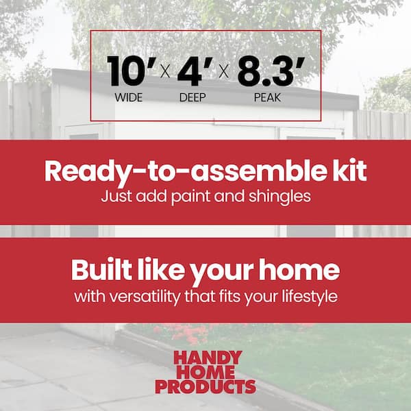 Cambria Do-It Yourself 10 ft. x 4 ft. Two Door Outdoor Wood Utility and Tool Shed with sliding Barn Door (40 sq. ft.)