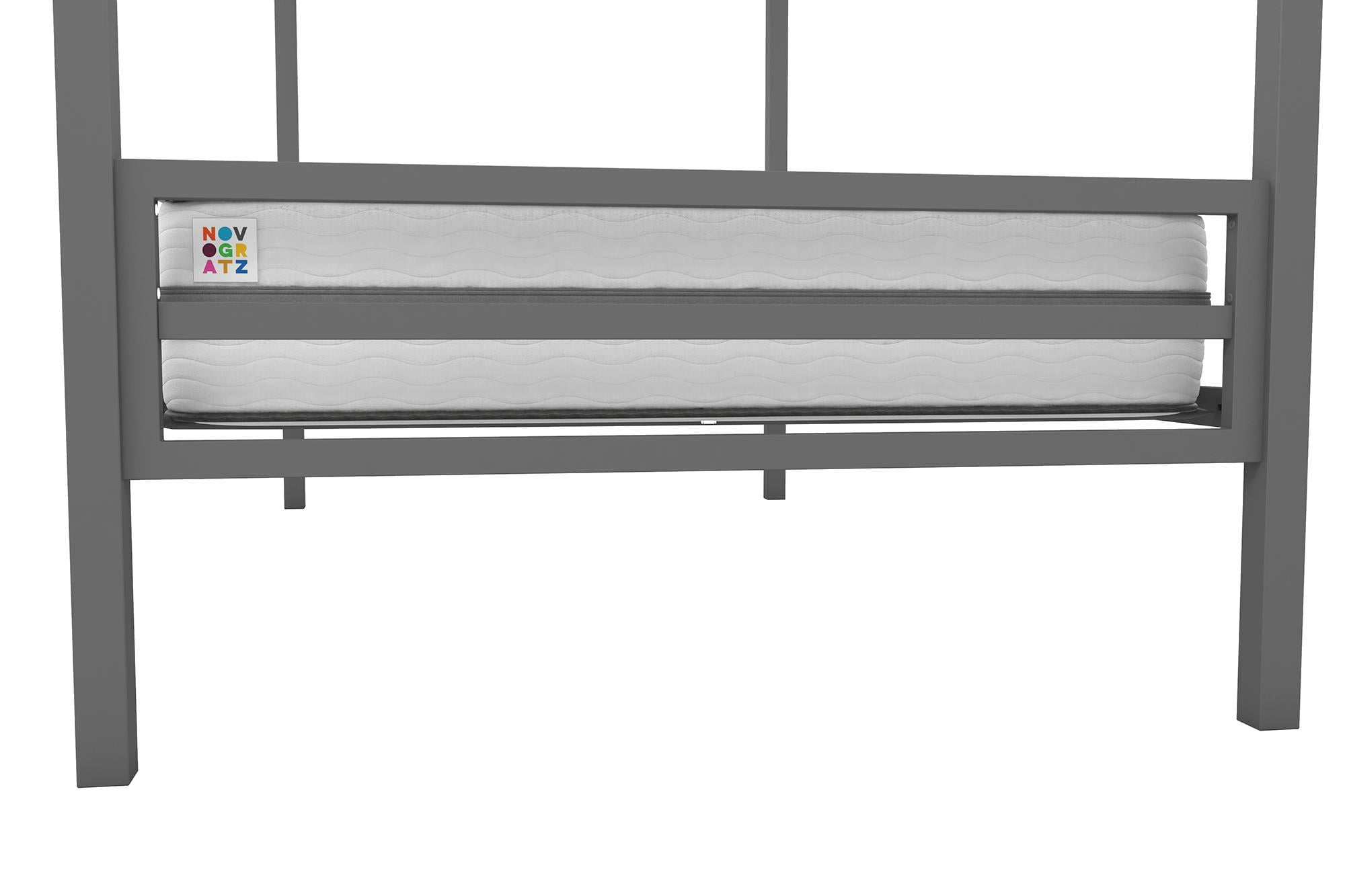 Teen Novogratz Charlie Twin-Over-Twin Metal Bunk Bed, Gray