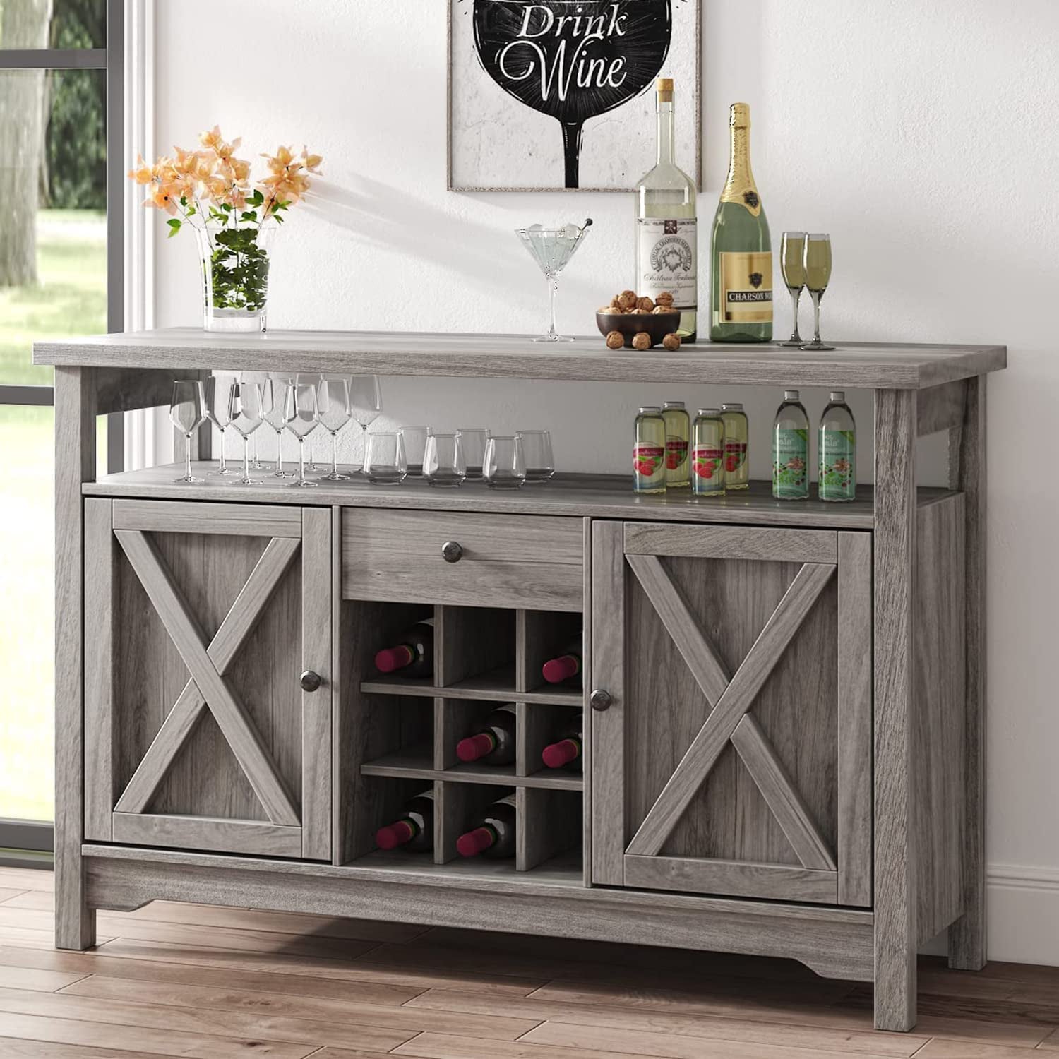 Catrimown Farmhouse Coffee Bar Cabinet, 47