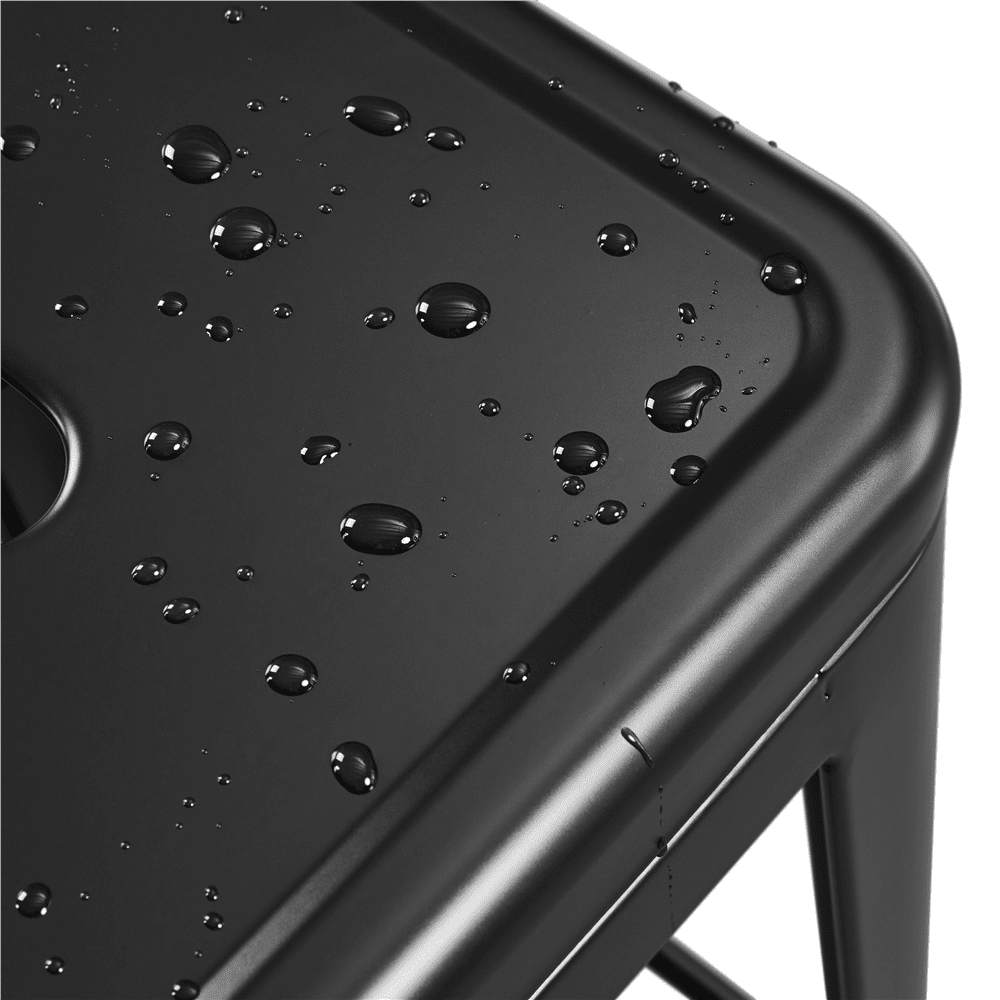 Easyfashion 26 Inch Metal Bar Stools with Backs, Black