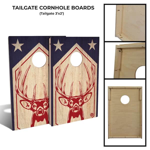 Red White And Buck Cornhole Set