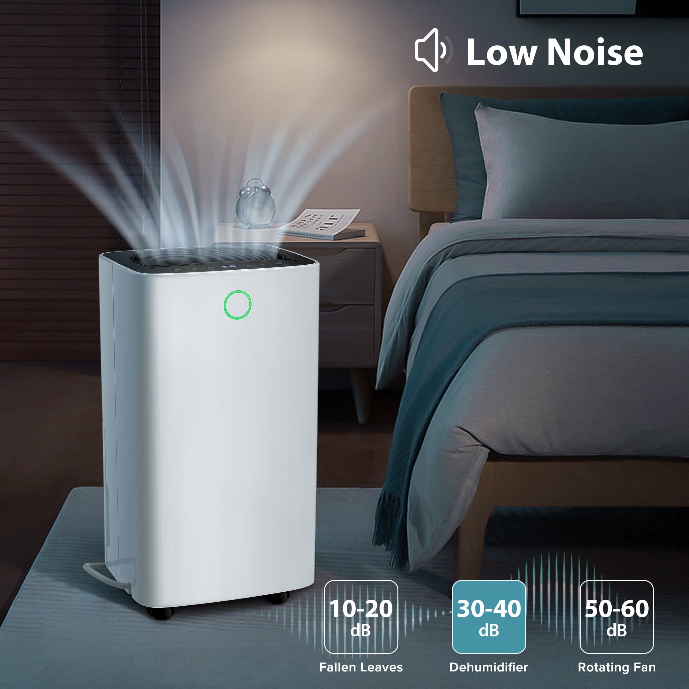 LHRIVER 30 Pint Dehumidifiers, 1000 Sq. ft Dehumidifier with Drain Hose, 0.53 Gallon Water Tank, 3 Operation Modes, 24H Timer for Home/Laundry Room