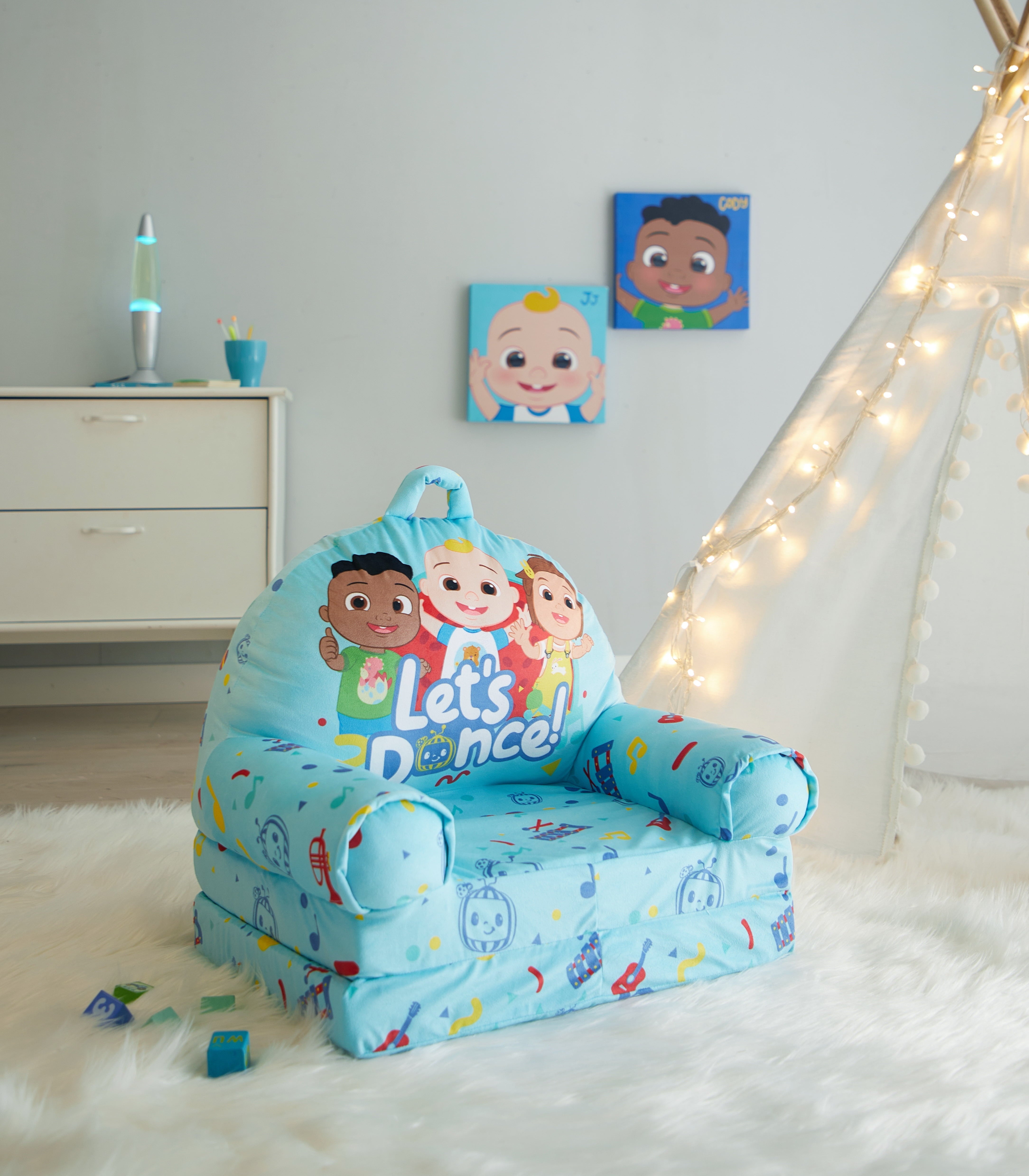 Moonbug Cocomelon 2-in-1 Flip Out Chair Blue