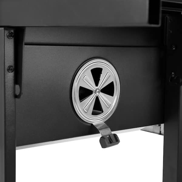 Charcoal Grill with 2 Side Table in Black Plus a Cover