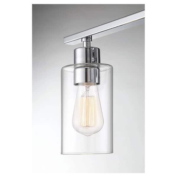Lambert 22 in. W x 9.75 in. H 3-Light Polished Chrome Bathroom Vanity Light with Clear Glass Shades