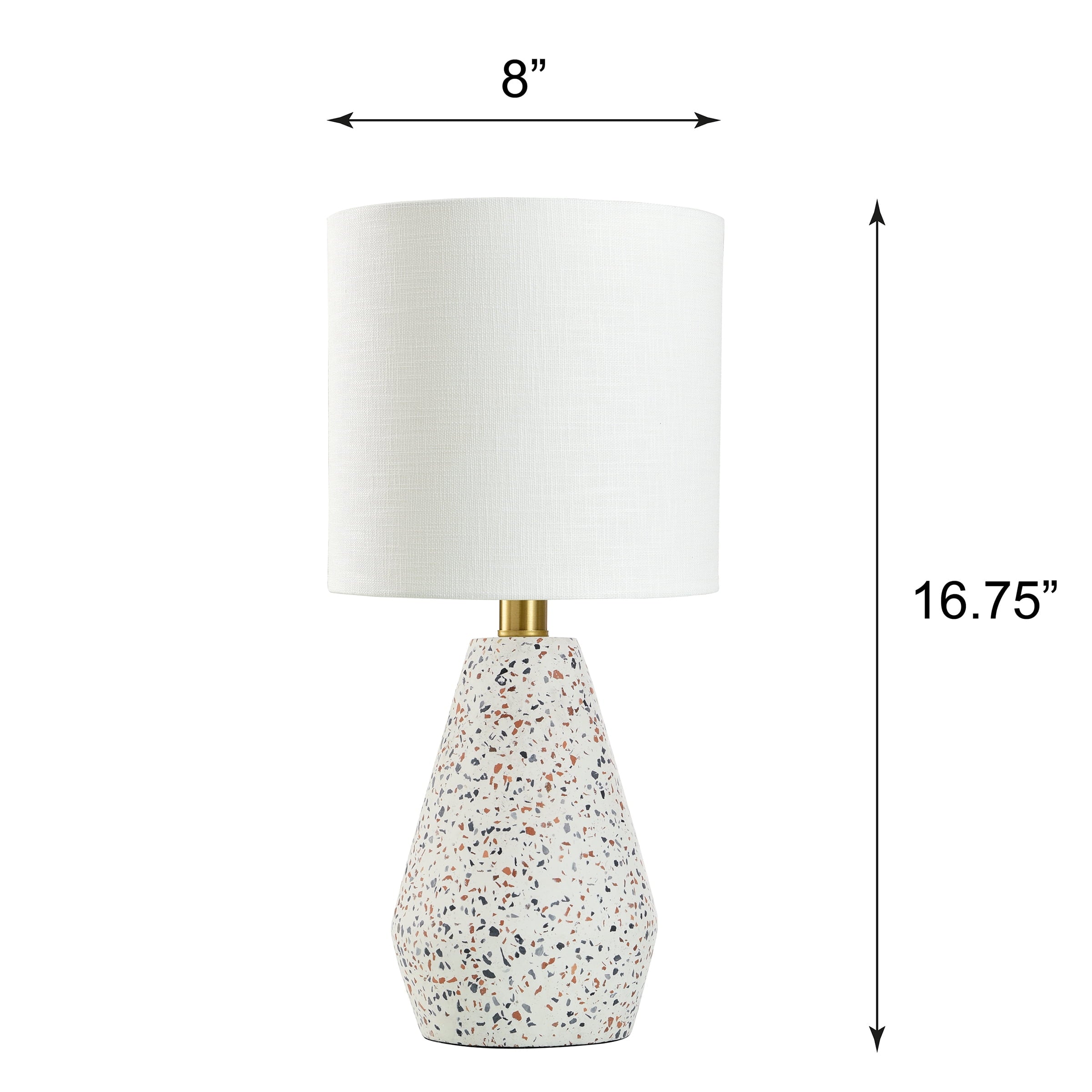 Mainstays Terrazzo Table Lamp with White Drum Shade, 16.75