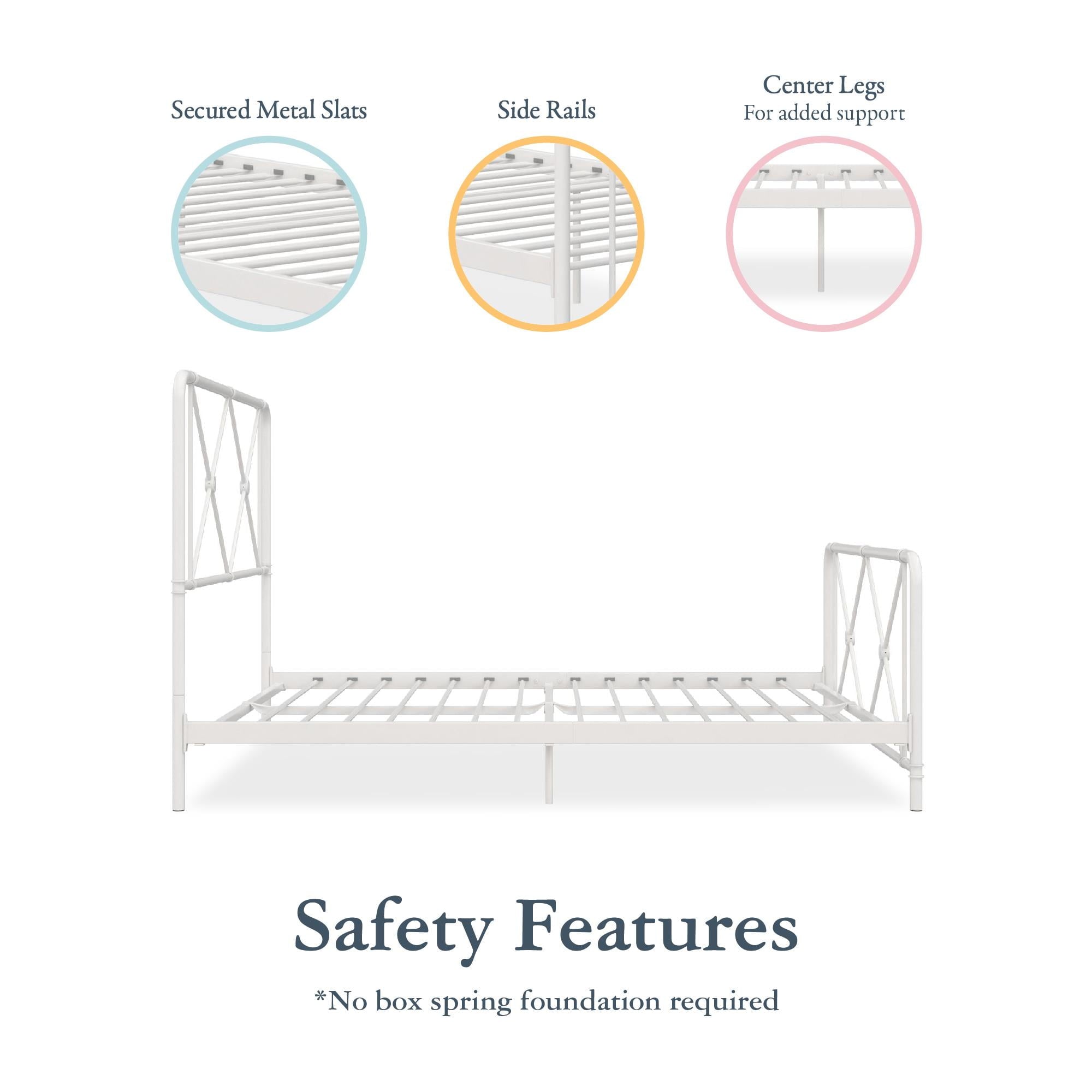 DHP Ally Metal Farmhouse Bed, Full, White