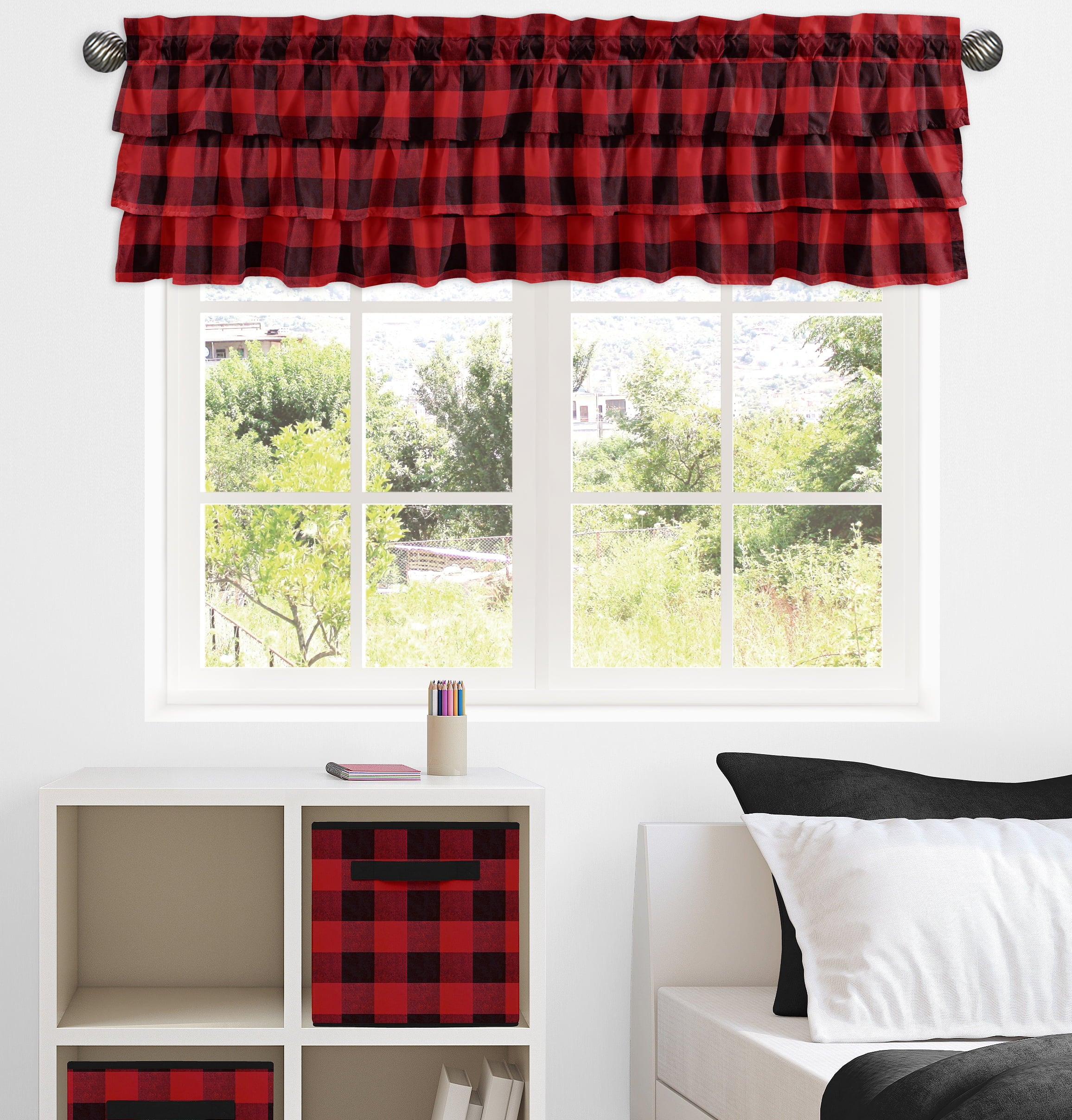 Red and Black Plaid Ruffled 54