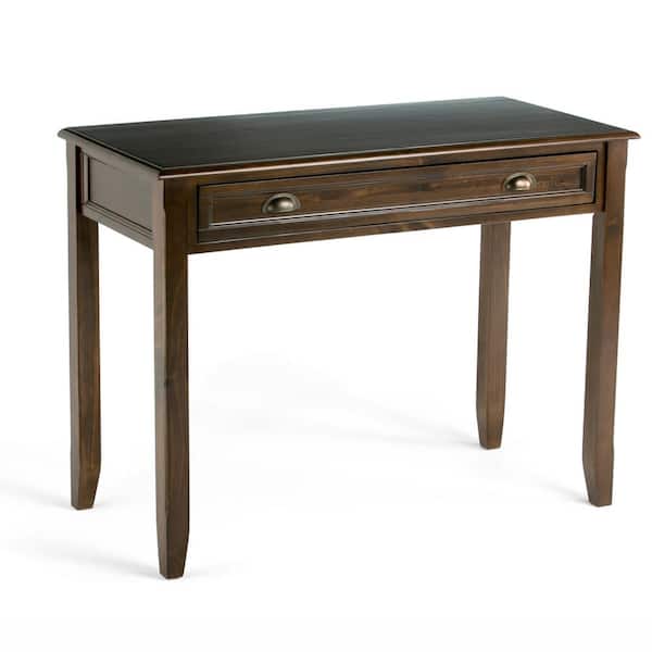 Burlington Solid Wood Transitional 42 in. Wide Writing Office Desk in Mahogany Brown