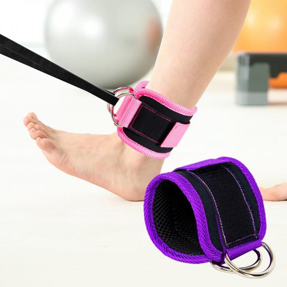 Sport Ankle Straps Padded D-ring Ankle Cuffs for Gym Workouts Cable Machines Leg Exercises Adjustable Ankle Support