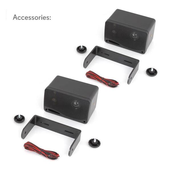 3.5 in. 3-Way Weatherproof Marine Audio Speakers, Black (2-Pair)