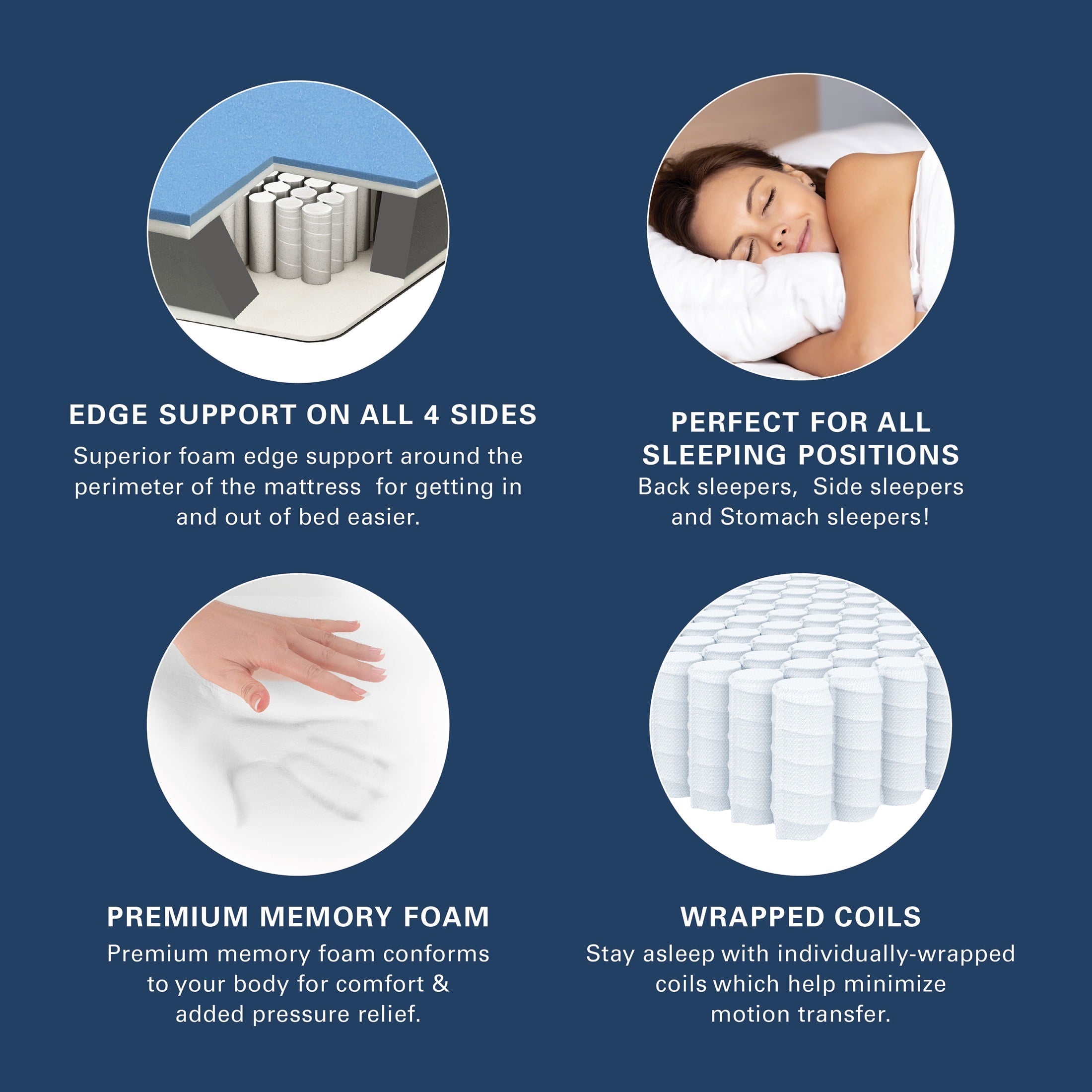 Allswell X 10¡± Hybrid of Memory Foam and Coils Mattress With Antimicrobial Treated Cover, King