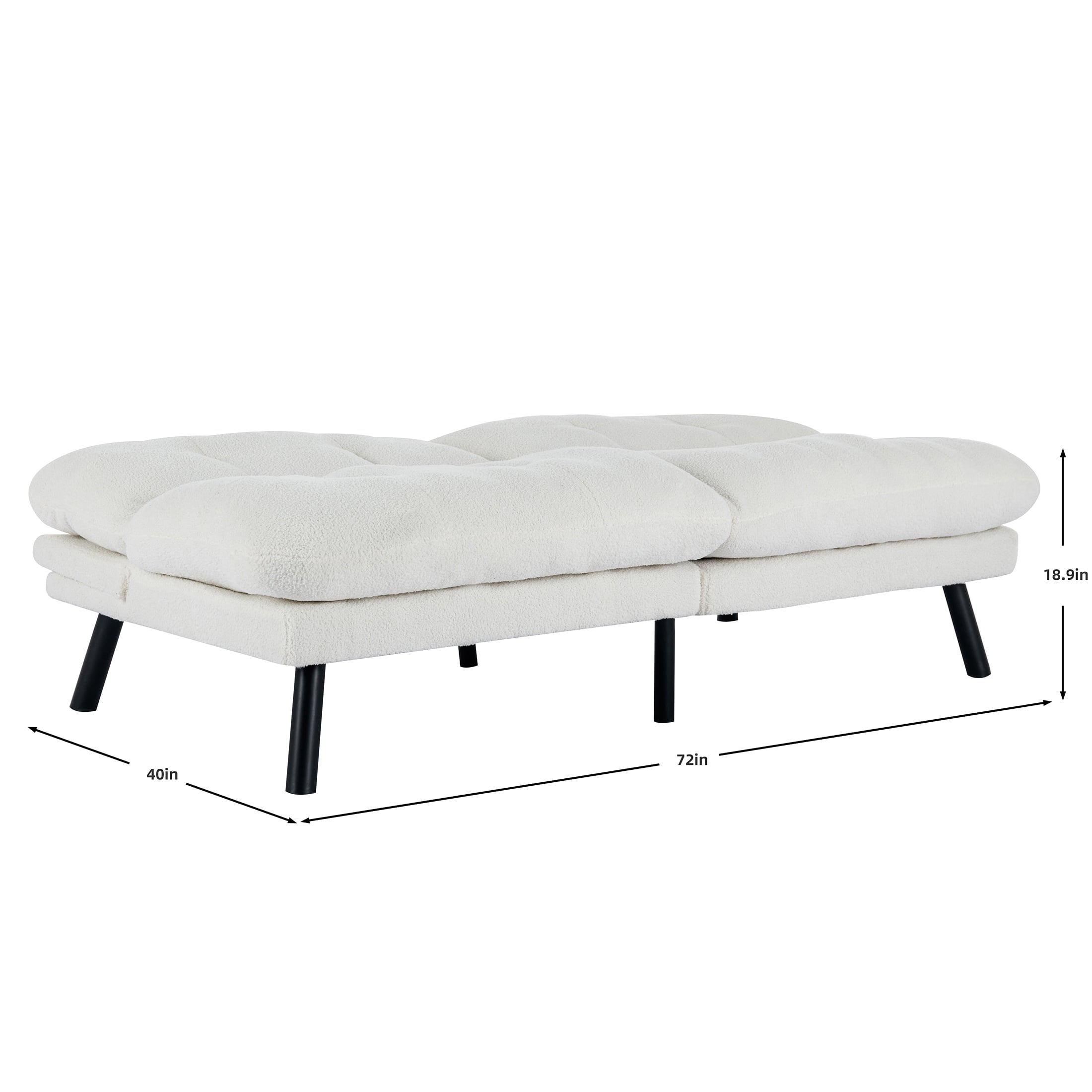 Mainstays Camden Cozy Futon, Cream Boucle Fabric