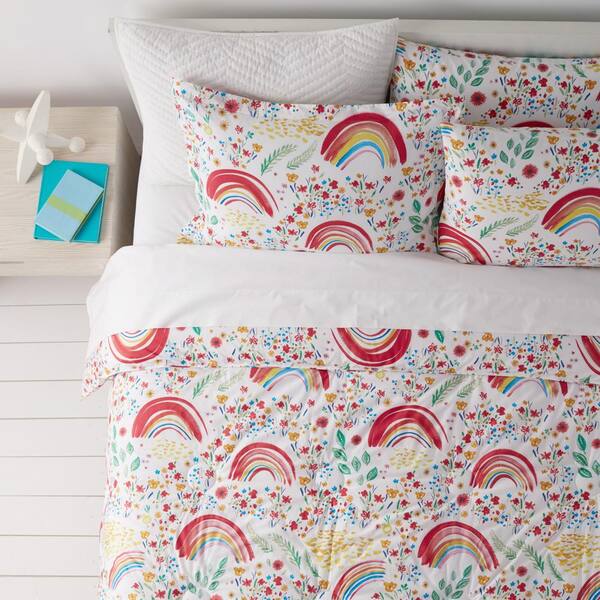 Company Kids Rainbow 2-Piece Multicolored Organic Cotton Percale Twin Comforter Set