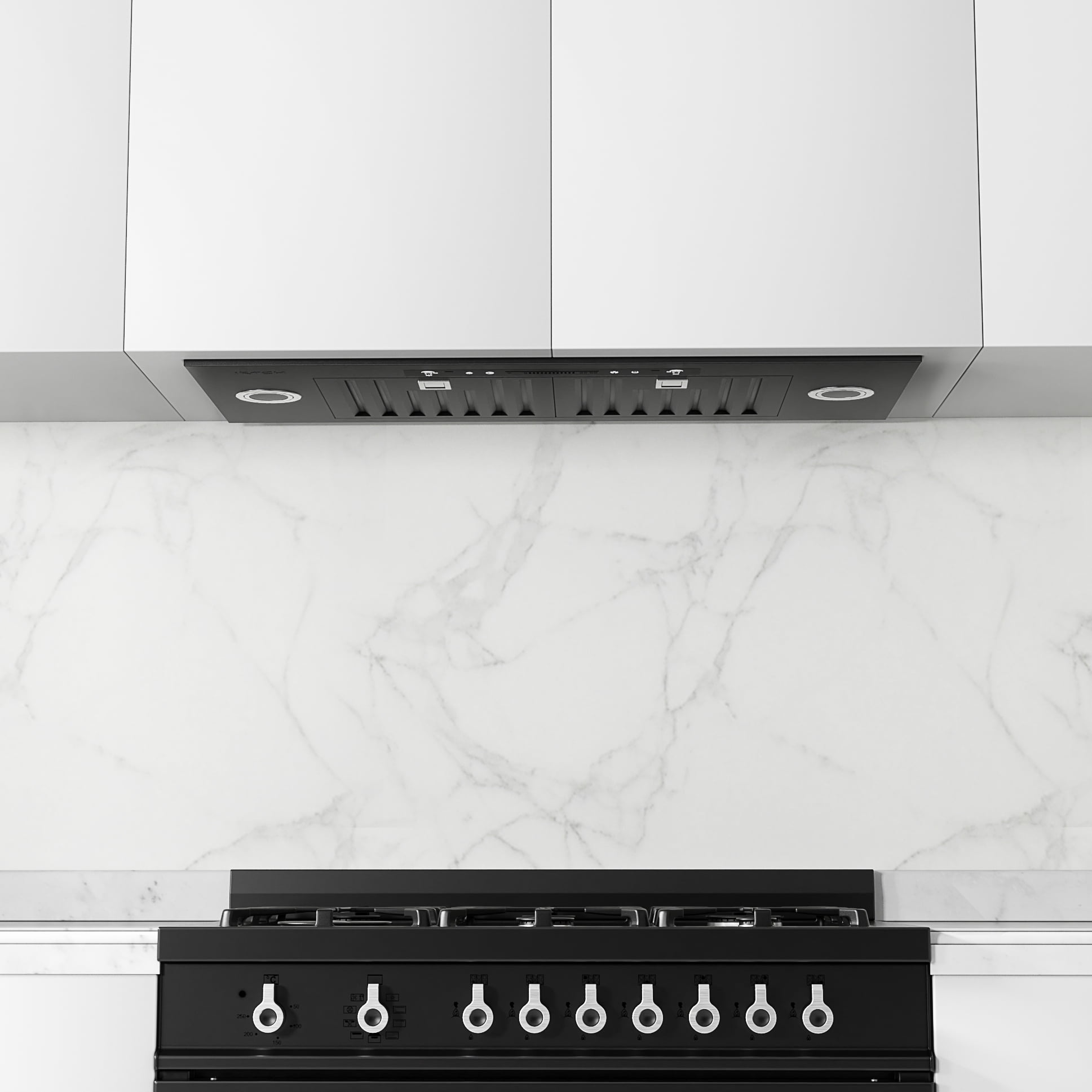 IKTCH Range Hoods 36 Inch ,Black Built-in/Insert Range Hood, 900 CFM Ducted/Ductless Stainless Steel Kitchen Vent Hood with 4 Speed Gesture Sensing&Touch Control Panel