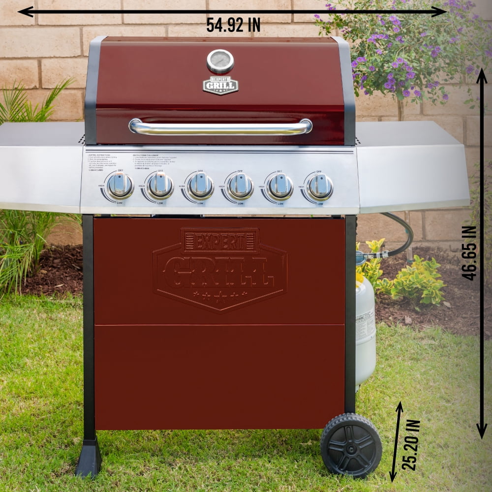 Expert Grill 6 Burner Propane Gas Grill in Red