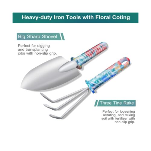 Tbltaca Garden Tool Set, Stainless Steel Heavy Duty Gardening Tools 30 PCS w/...