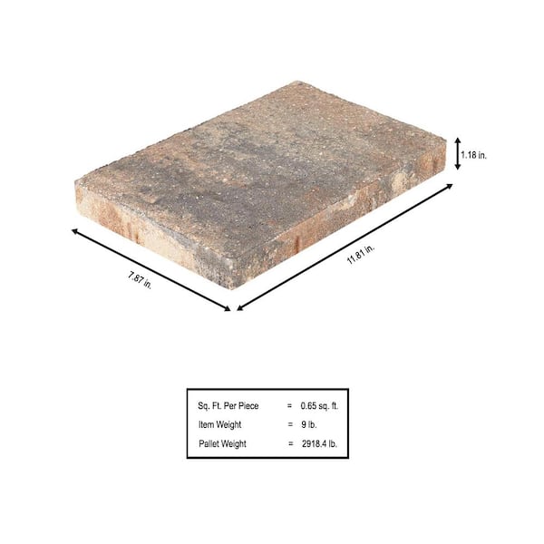 Milano Large 11.75 in. x 7.75 in. x 1.25 in. Sierra Blend Concrete Paver (320 Pcs. / 207 Sq. ft. / Pallet)