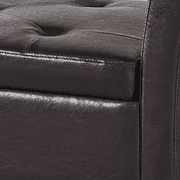 SmileMart Storage & Upholstered Bench, Dark Brown