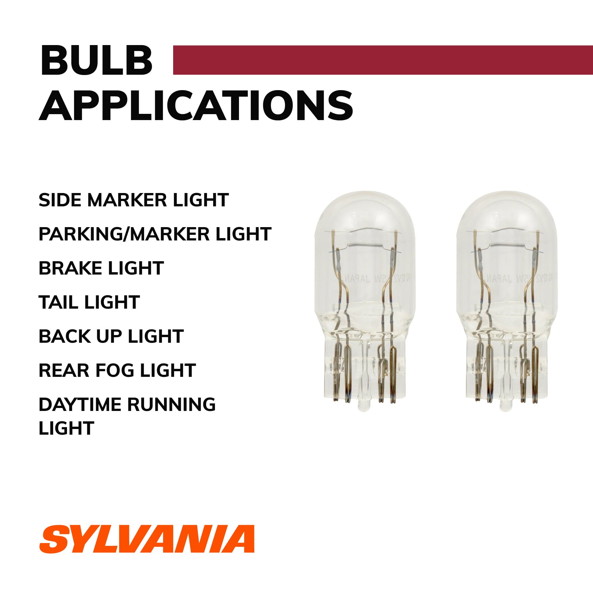 Sylvania 7443 Long Life Automotive Mini Bulb, Pack of 2.