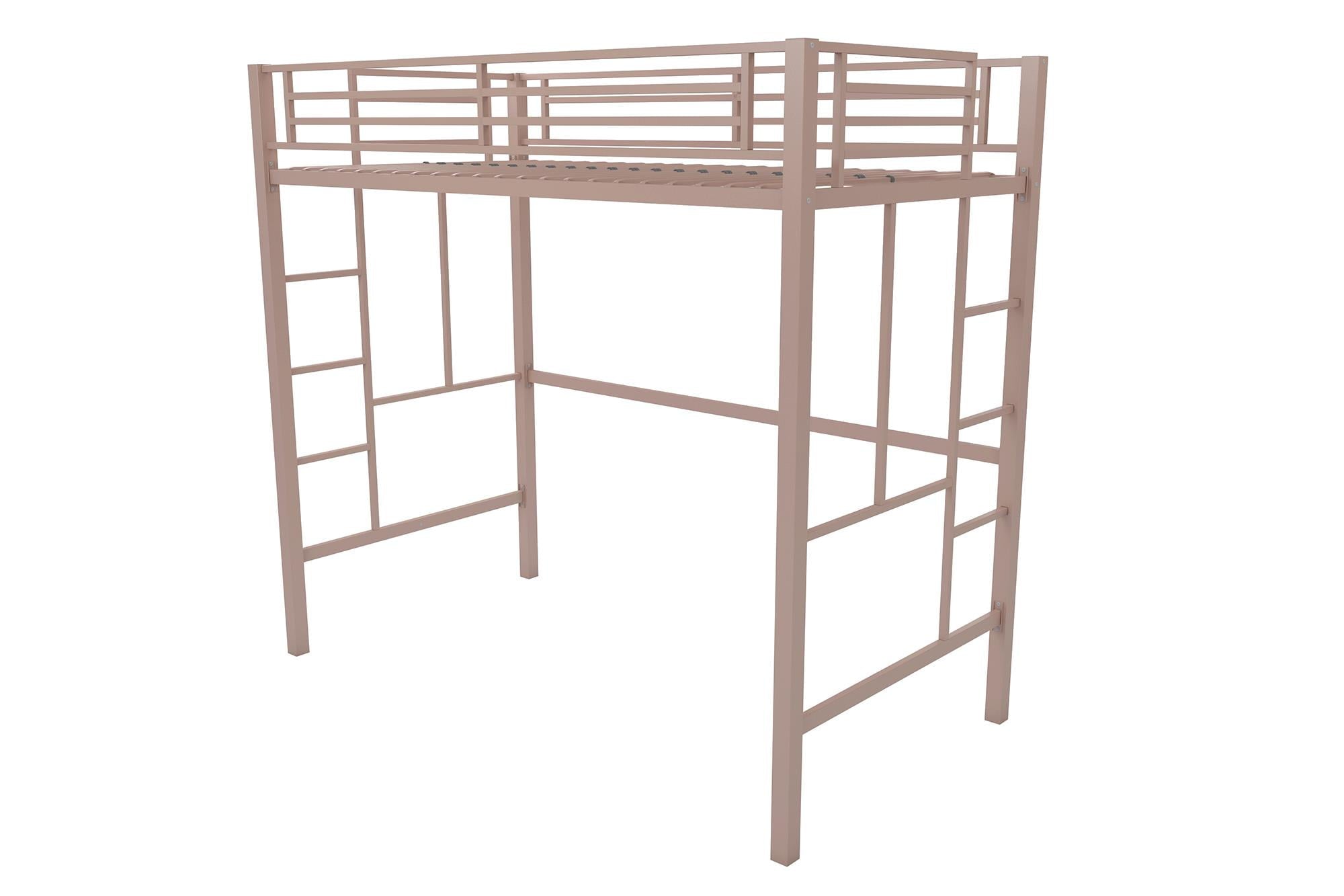 Your Zone Brittain Twin Metal Loft Bed, Pink