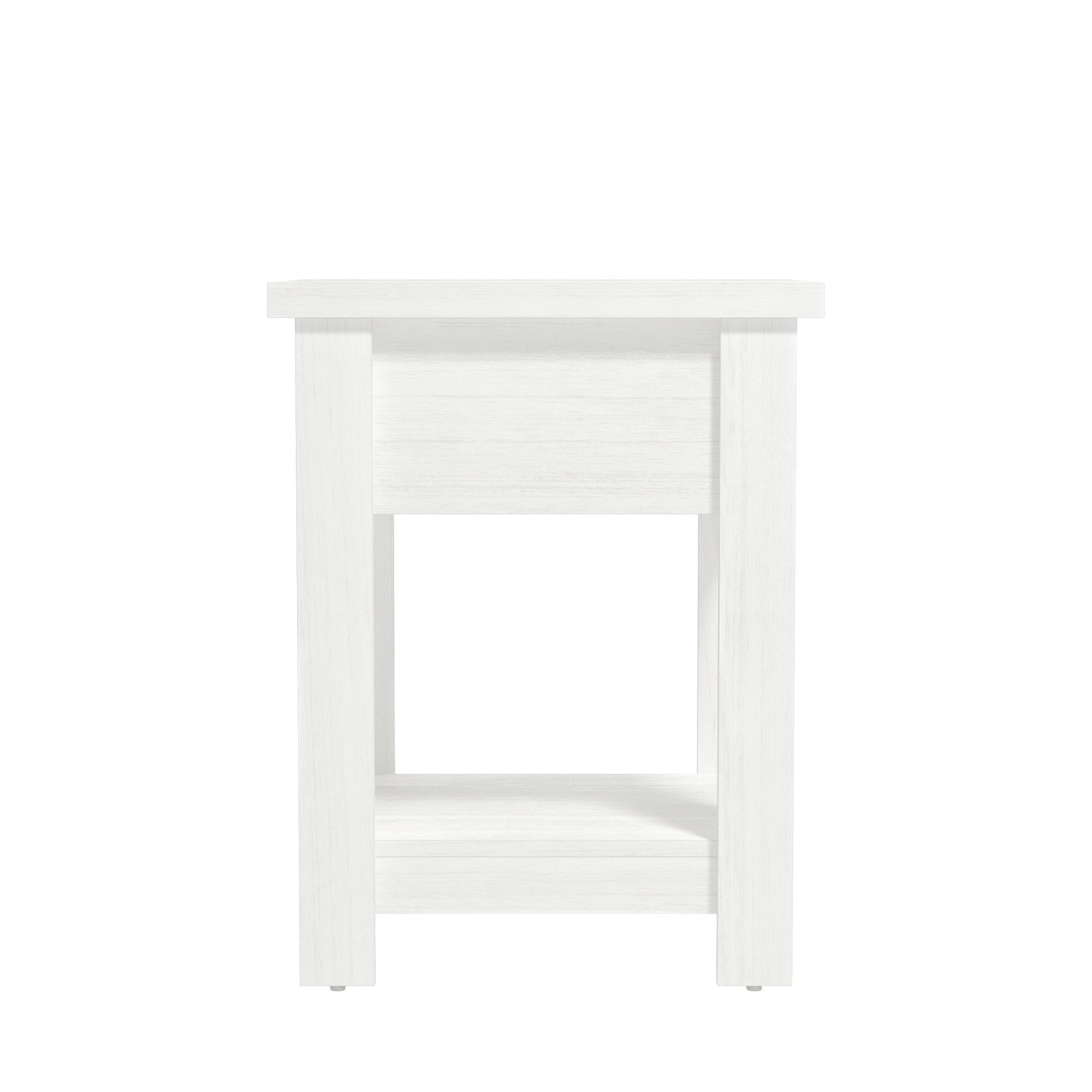 Hillsdale Addison Farmhouse 1 Drawer Nightstand, Set of 2, White