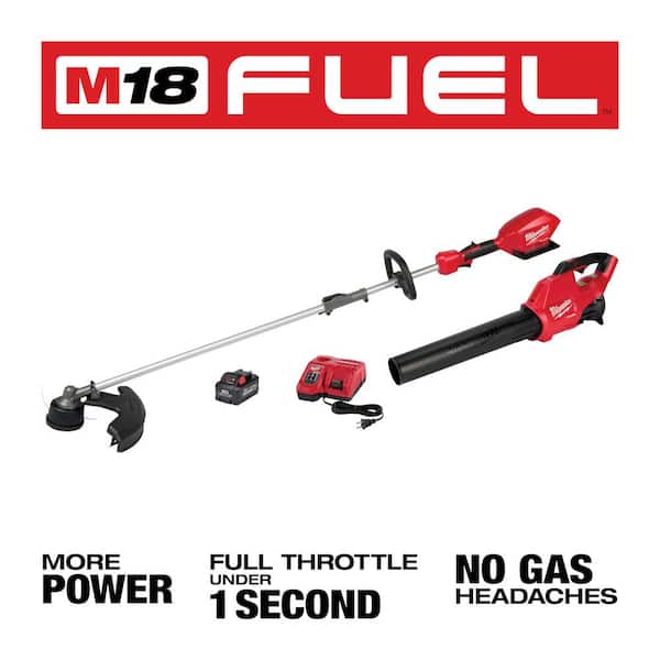 M18 FUEL 18-Volt Lith-Ion Brushless Cordless Electric String Trimmer/Blower Combo Kit w/Hedge Trimmer, Pole Saw (4-Tool)