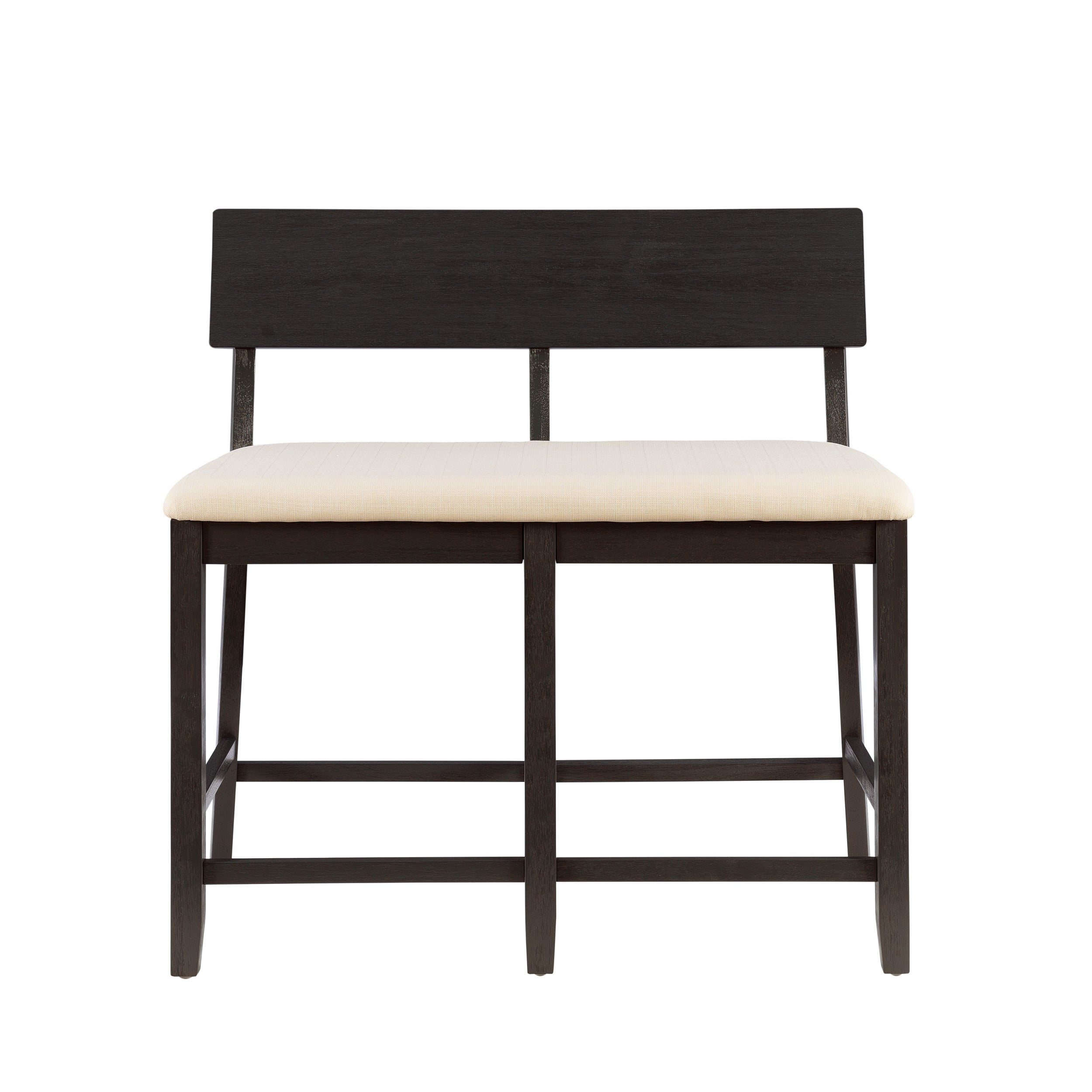 Linon Jamil Counter Height Dining Bench, Dark Charcoal