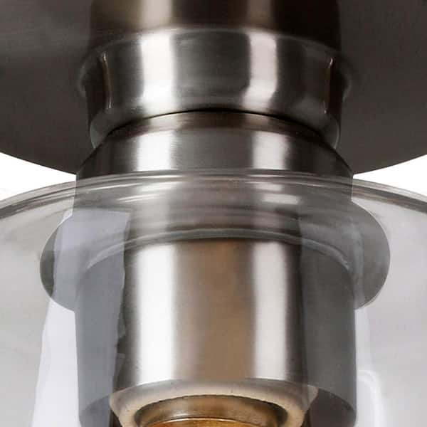 Gaspar 7 in. Brushed Nickel Flush Mount Clear Glass
