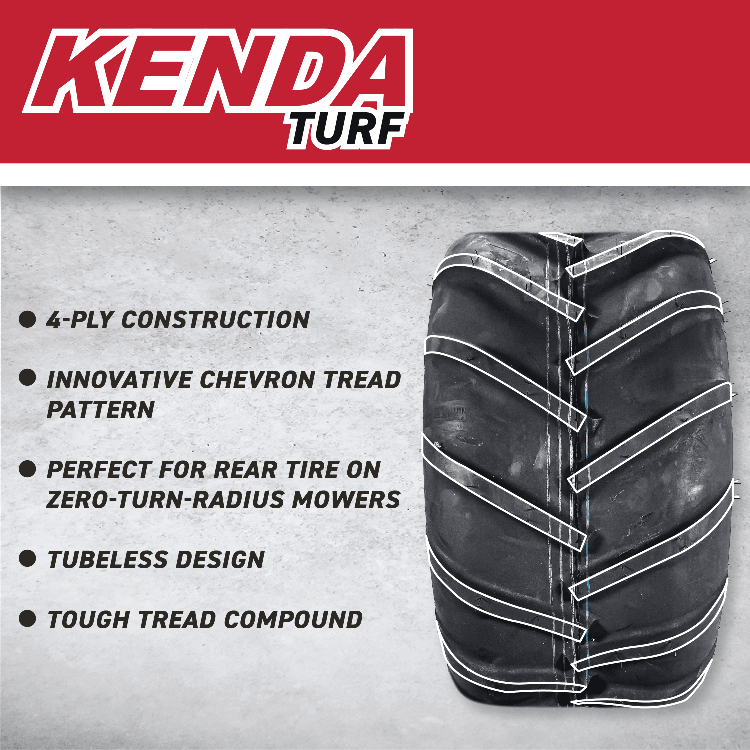 Kenda 235Q2076 20x10-10 Hole-N-1 6 Ply Tubeless Golf Cart Turf Tires 2 Pack